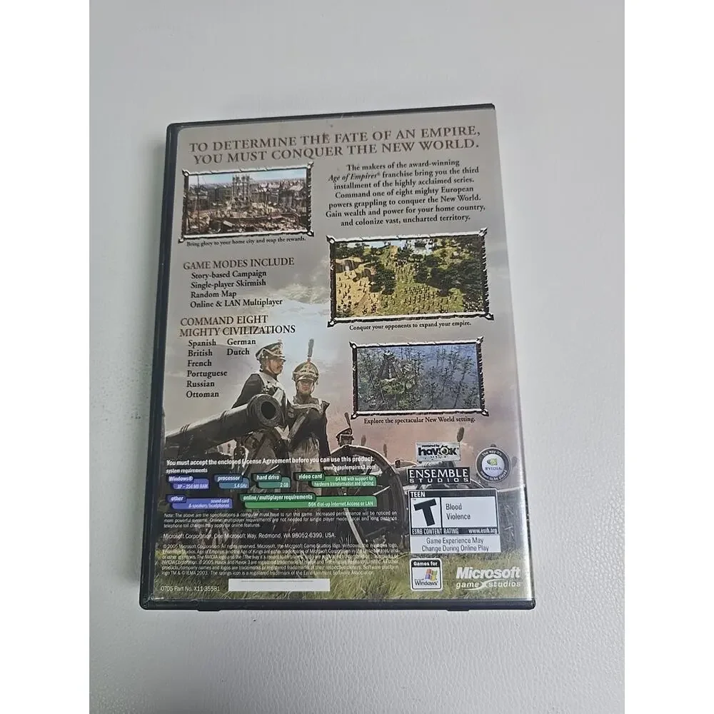 Age of Empires III 3 PC Game CD-ROM 2005 Video Game 3 Disc